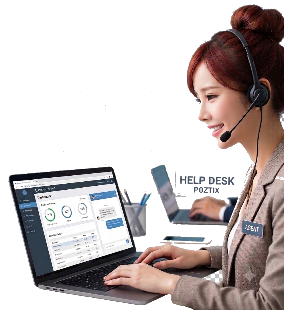Tim Customer Service Poztix siap membantu setup bisnis Anda